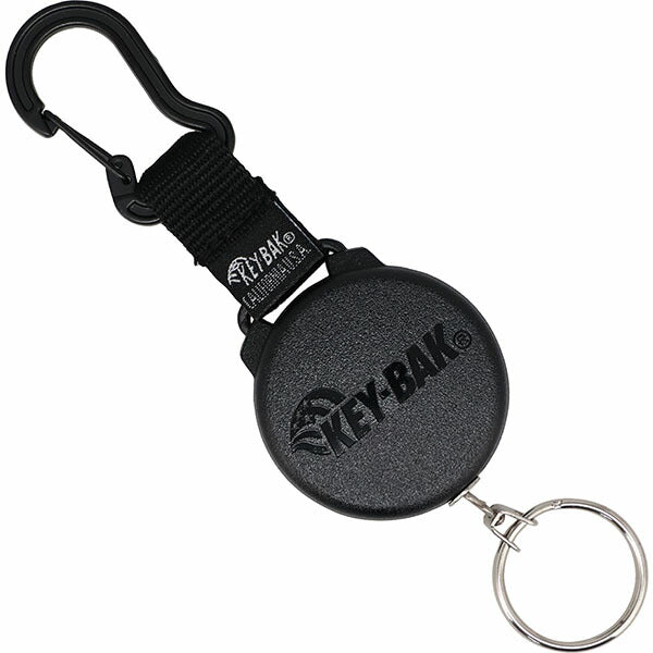 日本正規品 キーバック リトラクタブルキーチェーン SECURIT (0008-003) (0088056900048) 24インチ カラビナ ブラック 伸縮式 キーリール 鍵10本対応 KEY-BAK