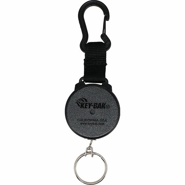 日本正規品 キーバック リトラクタブルキーチェーン SECURIT (0008-003) (0088056900048) 24インチ カラビナ ブラック 伸縮式 キーリール 鍵10本対応 KEY-BAK