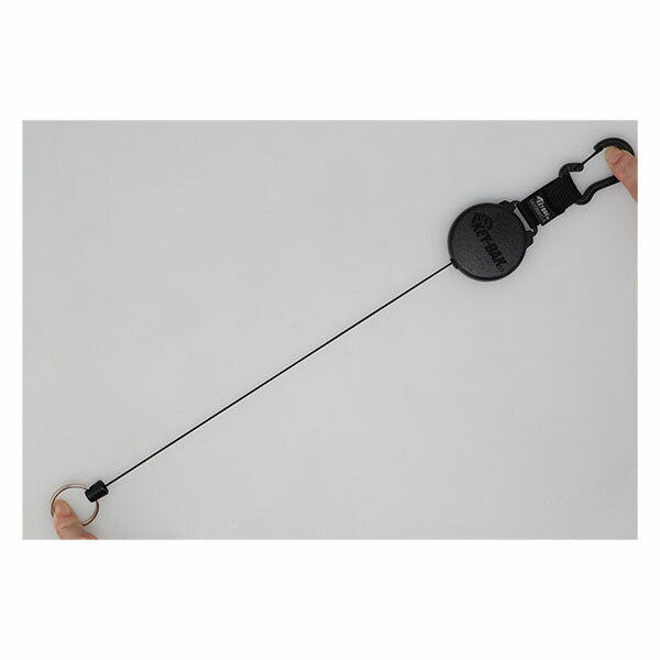 日本正規品 キーバック リトラクタブルキーチェーン SECURIT (0488-603) (0088056911273) 28インチ カラビナ ブラック 耐荷重590g 鍵40本対応 KEY-BAK