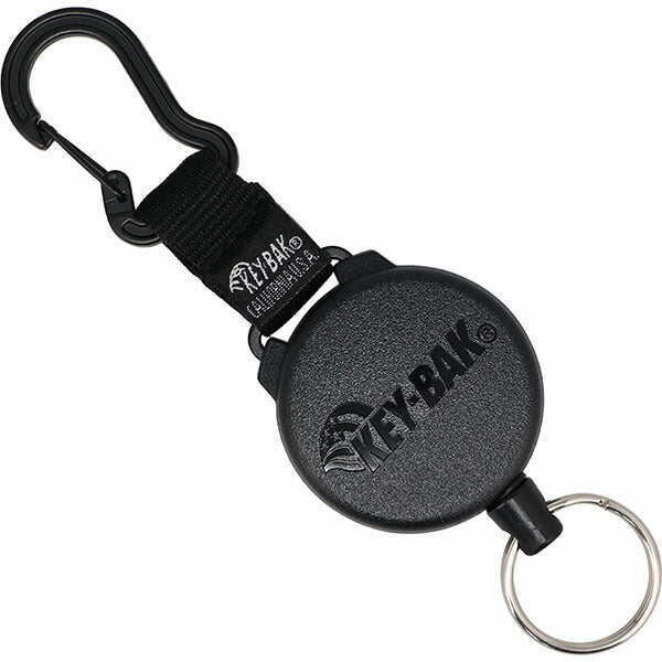 日本正規品 キーバック リトラクタブルキーチェーン SECURIT (0488-603) (0088056911273) 28インチ カラビナ ブラック 耐荷重590g 鍵40本対応 KEY-BAK