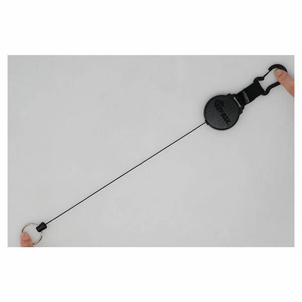 日本正規品 キーバック リトラクタブルキーチェーン SECURIT (0488-706) (0088056905975) 36インチ カラビナ ブラック 耐荷重370g 鍵22本対応 KEY-BAK
