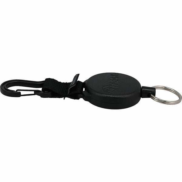 日本正規品 キーバック リトラクタブルキーチェーン SECURIT (0488-706) (0088056905975) 36インチ カラビナ ブラック 耐荷重370g 鍵22本対応 KEY-BAK