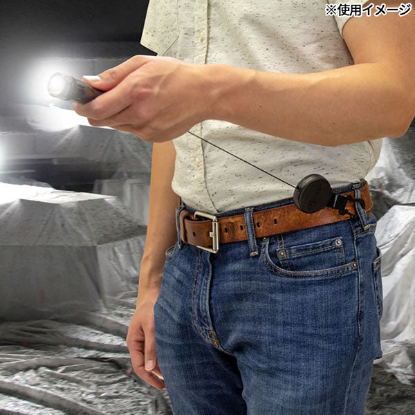 日本正規品 キーバック リトラクタブルキーチェーン SECURIT (0488-803) (0088056900031) 48インチ カラビナ ブラック 耐荷重225g 鍵15本対応 KEY-BAK