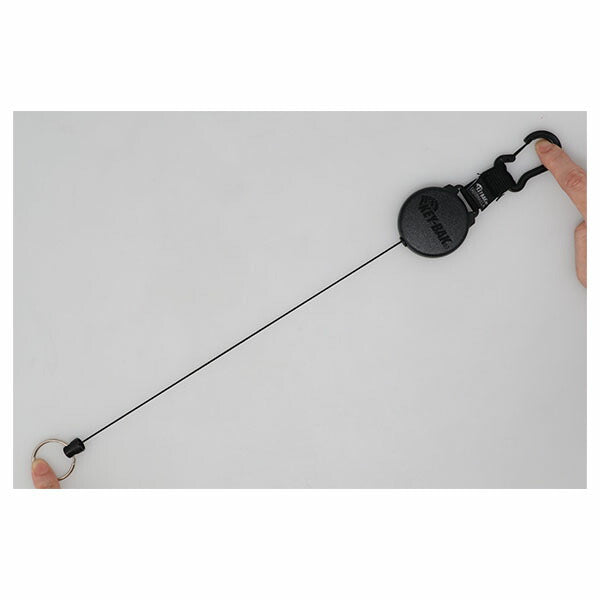 日本正規品 キーバック リトラクタブルキーチェーン SECURIT (0488-803) (0088056900031) 48インチ カラビナ ブラック 耐荷重225g 鍵15本対応 KEY-BAK