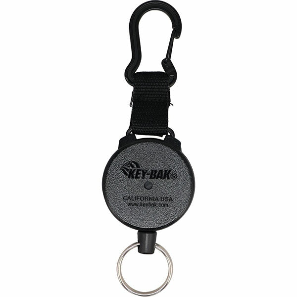 日本正規品 キーバック リトラクタブルキーチェーン SECURIT (0488-803) (0088056900031) 48インチ カラビナ ブラック 耐荷重225g 鍵15本対応 KEY-BAK