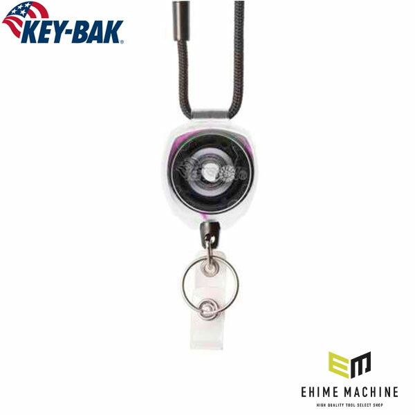 日本正規品 キーバック リトラクタブルキーリール SIDEKICK (0KB2-5D421) (0088056920107) 24インチ ブレイクアウェイランヤード 首掛け クリア×ピンク IDバッジ オフィス 医療 福祉 KEY-BAK