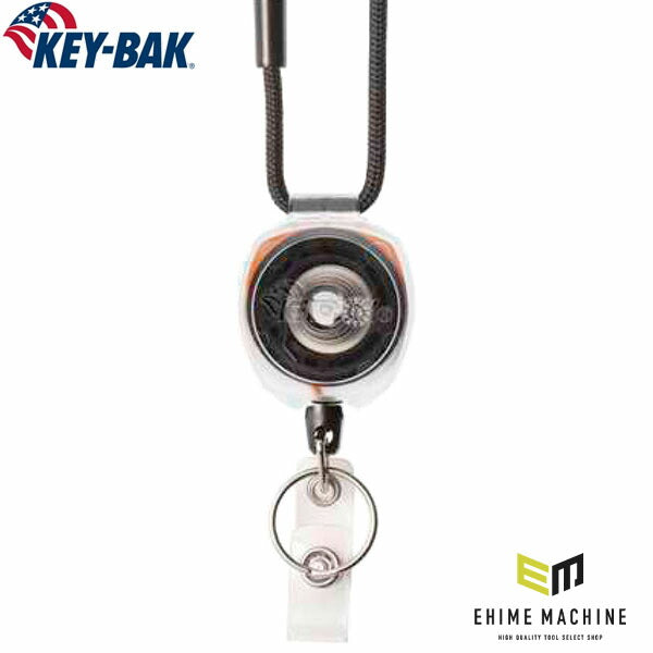 日本正規品 キーバック リトラクタブルキーリール SIDEKICK (0KB2-5D451) (0088056919859) 24インチ ブレイクアウェイランヤード 首掛け クリア×オレンジ IDバッジ 高視認 建設 整備 KEY-BAK