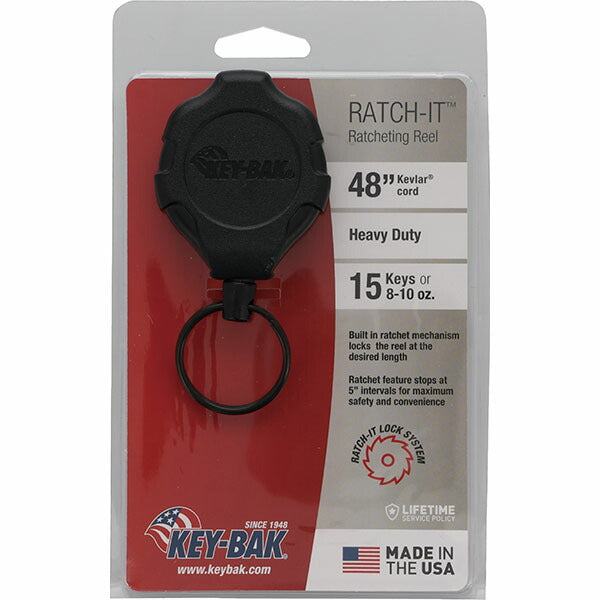 日本正規品 キーバック リトラクタブルキーチェーン RATCH-IT (0KR2-3A21) (0088056912409) 48インチ コード ベルトクリップ ラチェット式 5インチロック 鍵15本対応 工具落下防止 KEY-BAK