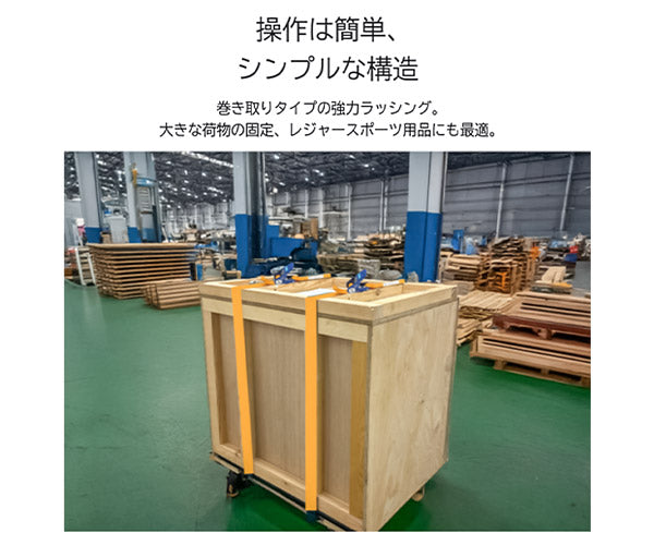 キトー ベルトラッシング BLL形 25mm×4m ラウンド端末 最大使用力1.25kN（約127kgf） BLL005R-040 (4937773580032) KITO ラチェットバックル式 固縛ベルト