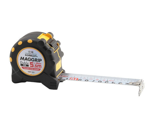 コメロン マググリップ KMC-32D-55-25 5.5m 25mm幅 強力マグネット爪 壁面､柱､天井のマーキングに便利な両面目盛 KOMELON メジャー 距離測定 巻尺 コンベックス