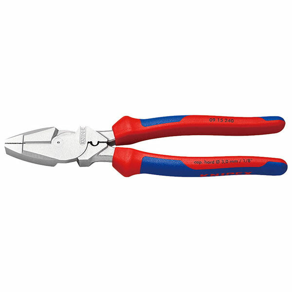 日本正規品 クニペックス 架線工事用強力ペンチ(圧着付) 240mm コンフォートグリップ (0915-240)(4003773087397) KNIPEX
