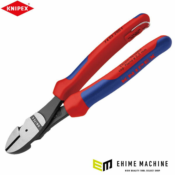日本正規品 クニペックス 強力型斜ニッパー 硬線用 落下防止 コンフォート (74 02 200 T)(4003773080084) KNIPEX