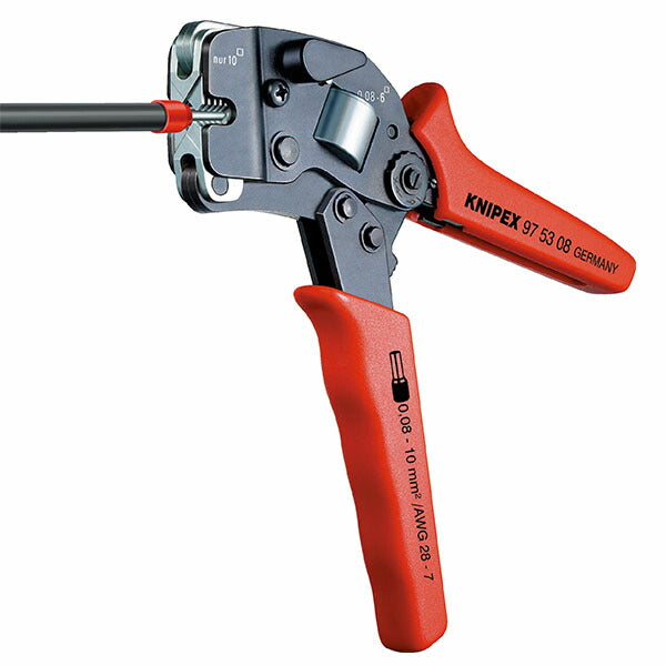 日本正規品 クニペックス ワイヤーエンドスリーブ圧着ペンチ (9753-08)(4003773040187) 業務向け KNIPEX