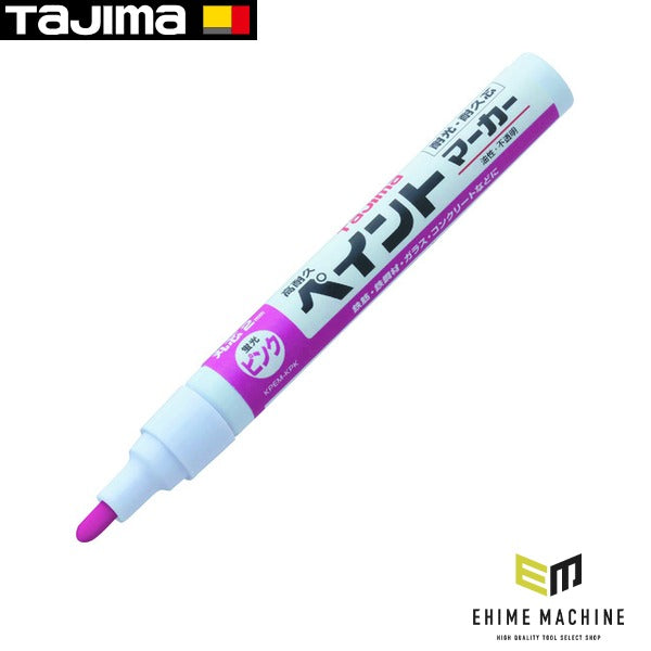 タジマ 高耐久ペイントマーカー 蛍光ピンク 中字・丸芯 (KPEM-KPK)(4975364265586) TAJIMA TJMデザイン