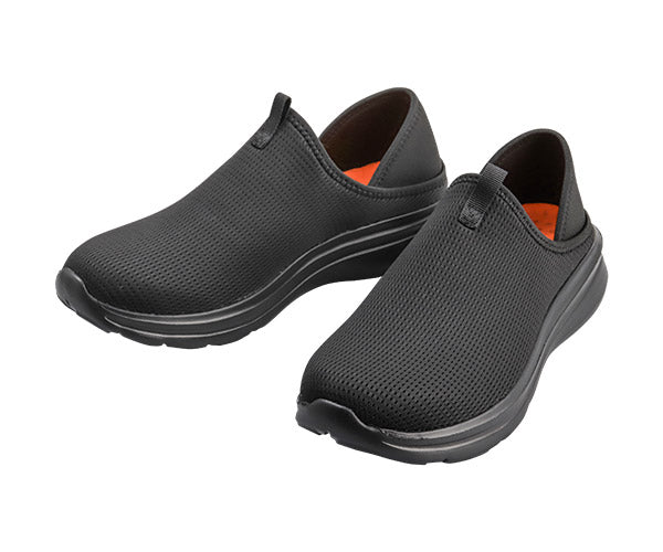 TRUSCO かかとを踏める軽量2WAYシューズ ブラック 24.0-28.0cm 3E 軽量 ニットスニーカー スリッポン オフィスシューズ 軽作業 倉庫作業 室内履き 普段履き