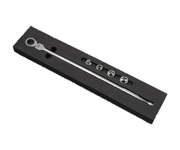 Autobahn LFNRW-M5 ロングフレキシブルナローラチェットレンチセット 差込角9.5mmアダプター、ソケット14、17、19mm アウトバーン