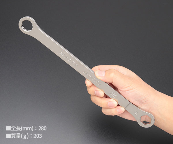 KOTO 6角x12角 極薄めがねレンチ LW-1919S サイズ19mm ストレートタイプ なめにくい六角と早回しできる十二角の組合せ極薄レンチ 江東産業