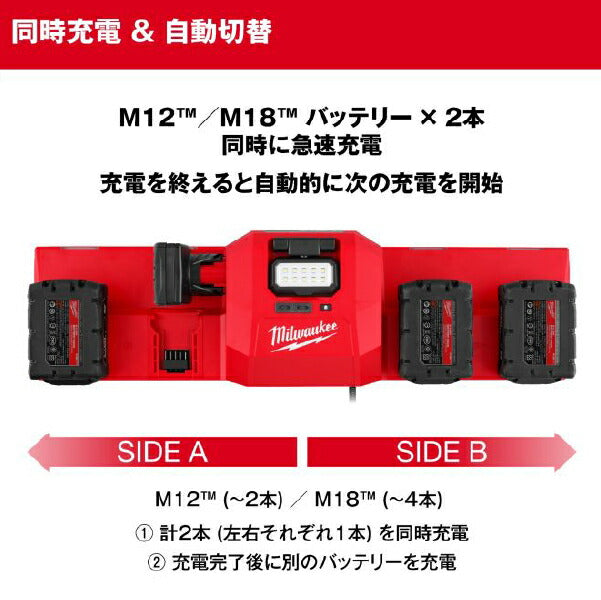 [26SS新商品] ミルウォーキー M12-M18 マグネット充電器 LEDライト付 100V対応 (M12-18MC JP)(4573592060487) Milwaukee