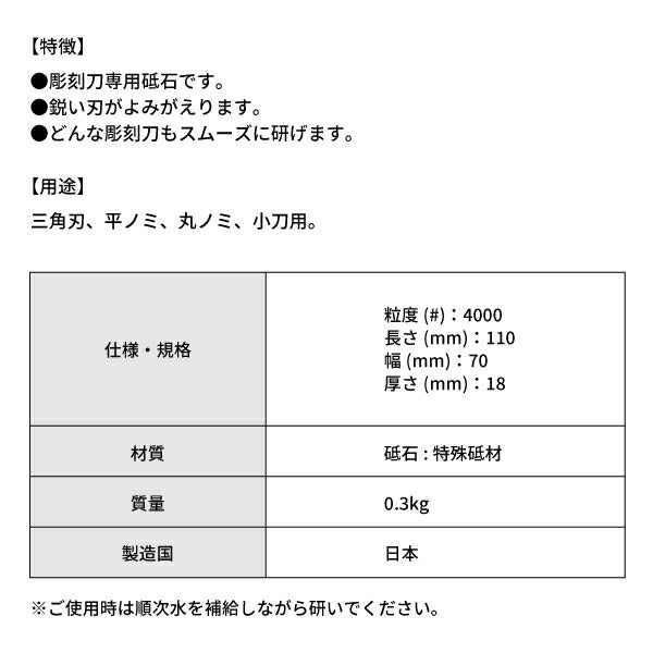 松永トイシ キング砥石 キング彫刻刀トイシ 超仕上用 0400475 110x70x18 粒度#4000 超仕上げ用 彫刻刀専用砥石 鋭い刃がよみがえります