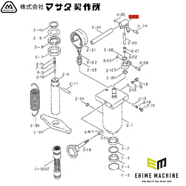 [メーカー直送品] マサダ手動式矯正油圧プレスMHP-5用 【 ハンドル接手 】 MHP-5-2-23