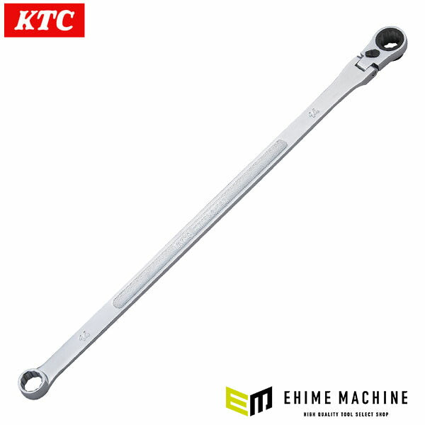 [26SS新商品] KTC 超ロングラチェットめがねレンチ(首振りタイプ) 14mm MR15LA-14F (4989433321394) 京都機械工具