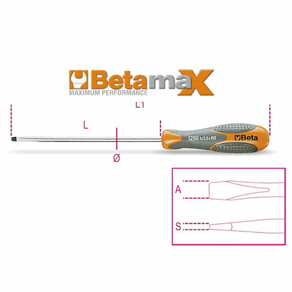 日本正規品 ベータ ドライバー (マイナス) (1290 12X250)(8014230382517) Beta