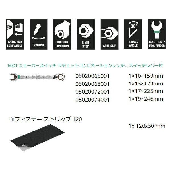 日本正規品 Wera 020090 6001 ジョーカー 進化系ギアレンチ ミリサイズセット 角度付コンビネーションレンチラチェットレンチ 4本組 05020090001 ヴェラ ベラ