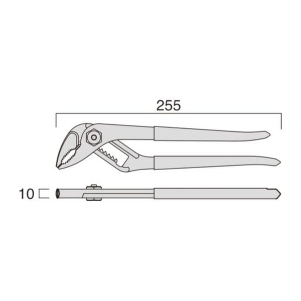 フジ矢 ウォーターポンププライヤー(黒金・バネ付き) (110-250S-BG)(4952520853023) FUJIYA 工具