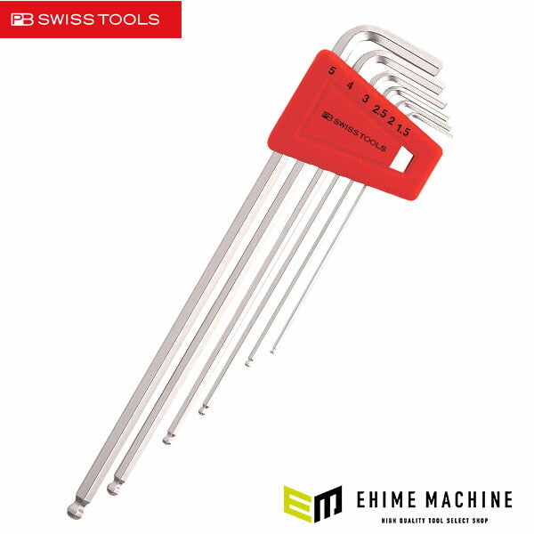 日本正規品 PBスイスツールズ ホルダー付ボールポイントロング六角レンチセット 6本組 (212.LH-5CN) (7610733235469)