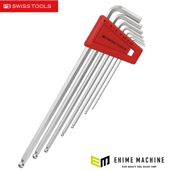 日本正規品 PBスイスツールズ ホルダー付ボールポイントロング六角レンチセット 7本組 (212.LH-6CN) (7610733235612)
