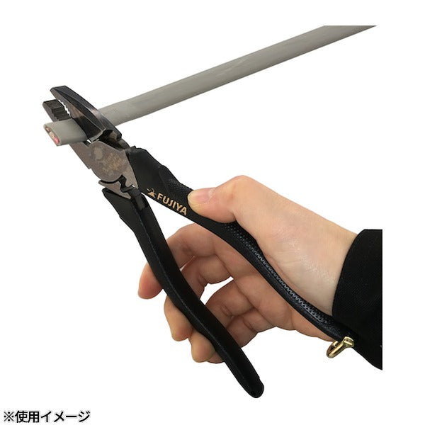 フジ矢 偏芯パワーペンチ(黒金) 200mm (3000N-200BG)(4952520030882) FUJIYA 工具