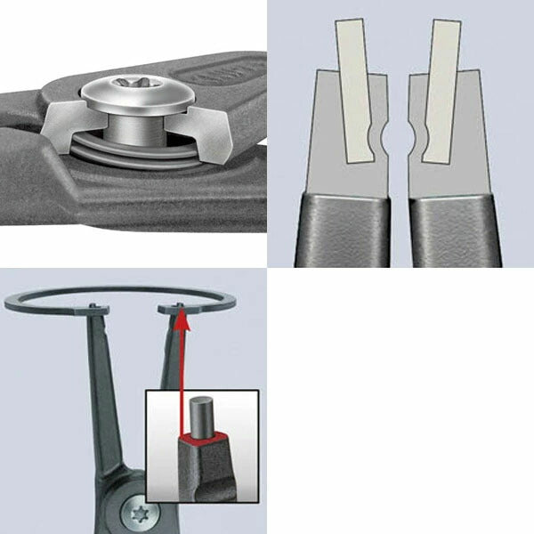 日本正規品 クニペックス 軸用精密スナップリングプライヤー 直 (4911-A1)(4003773048725) 業務向け KNIPEX