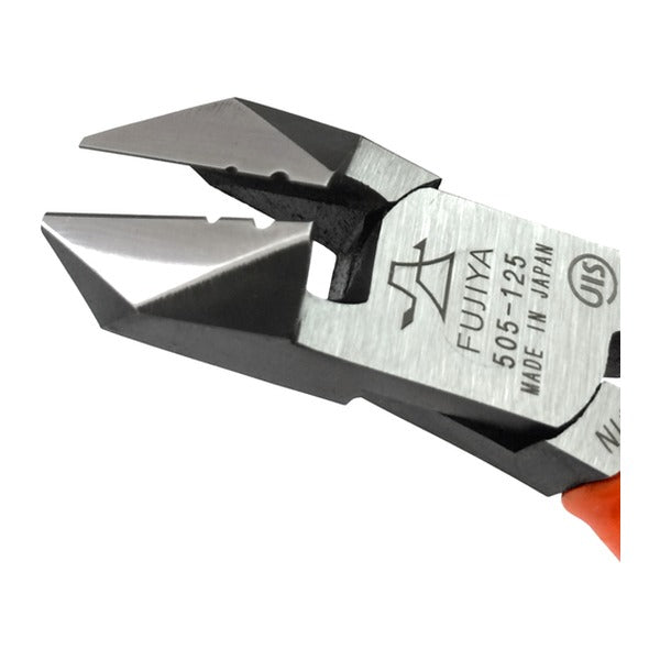 フジ矢 ニッパー(斜刃穴付2枚合わせ) 125mm (505-125)(4952520005651) FUJIYA 工具