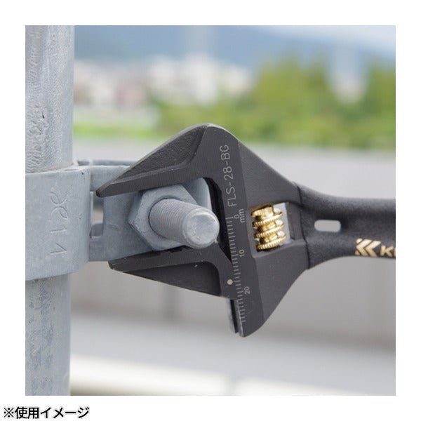 フジ矢 ライトショートモンキー(黒金・グリップ付) (FLS-28-BG)(4952520852262) FUJIYA 工具
