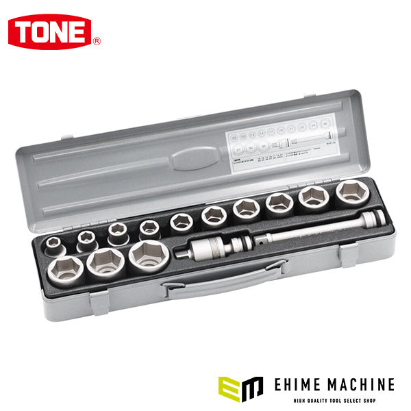 TONE インパクト用ソケットセット(樹脂トレー付) 15pcs 差込角12.7mm (NV4132)(4953488269031) トネ