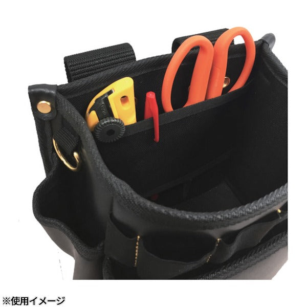 フジ矢 腰袋スタンダード2段(黒金) (PS-22BG)(4952520412350) FUJIYA 工具