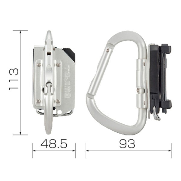 タジマ 着脱式工具ホルダーアルミ 折りたたみ式 カラビナ 大 (SFKHA-CLF)(4975364169044) TAJIMA TJMデザイン