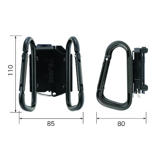 タジマ 着脱式工具ホルダースチール カラビナ大 ダブル (SFKHI-CLW)(4975364262981) TAJIMA TJMデザイン