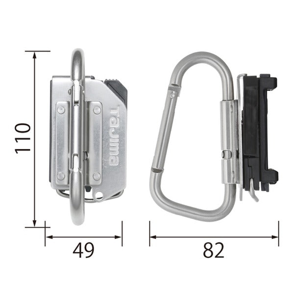 タジマ 着脱式工具ホルダーステン 折りたたみ式 カラビナ 大 (SFKHS-CLF)(4975364260345) TAJIMA TJMデザイン