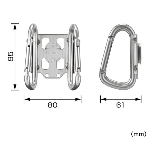 タジマ 着脱式工具ホルダーステン カラビナダブル 小 (SFKHS-CSW)(4975364260369) TAJIMA TJMデザイン