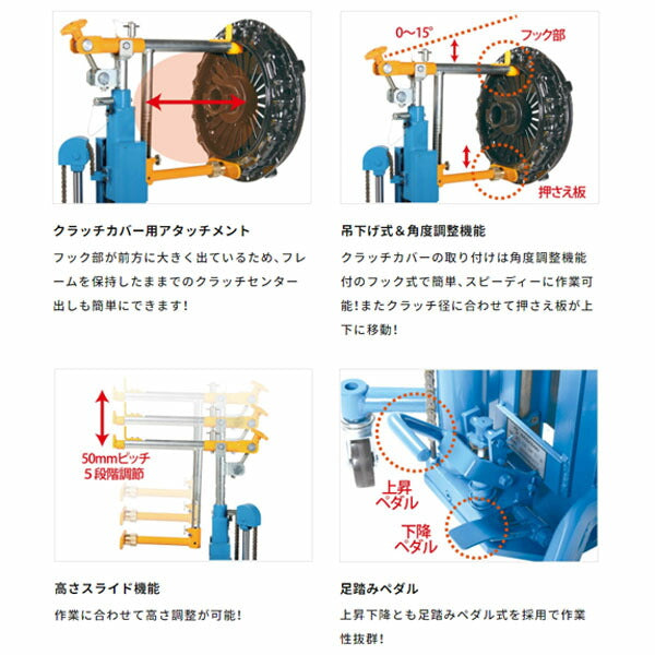 [メーカー直送業者便] 長崎ジャッキ クラッチリフター クラッチ脱着作業用 能力100kg (NCL-100)(4940995496289) NAGASAKI JACK