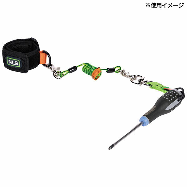 NLG 伸縮コイル状ツールランヤード 4 ~ 70cm 3kg (101364)(5060572180192) Never Let Go エヌエルジー イギリス