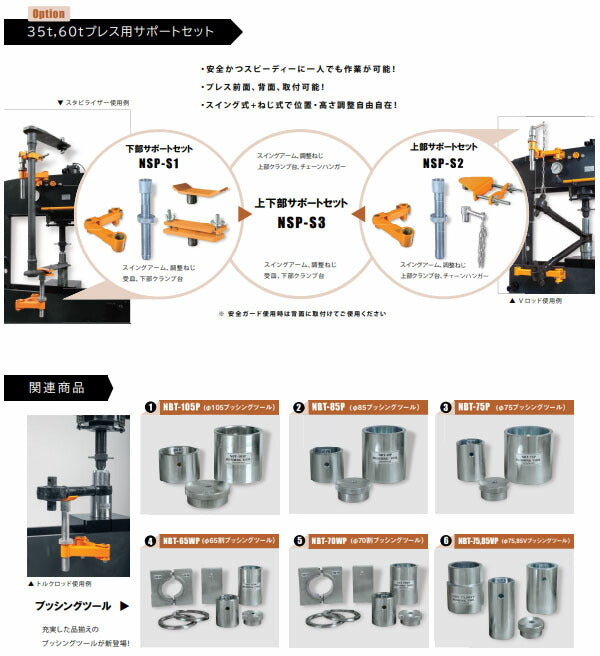 [メーカー直送業者便] 長崎ジャッキ 油圧プレス 60トン 安全ガード付 エアー・手動兼用式 (NSP-600AS)(4940995774394) NAGASAKI JACK