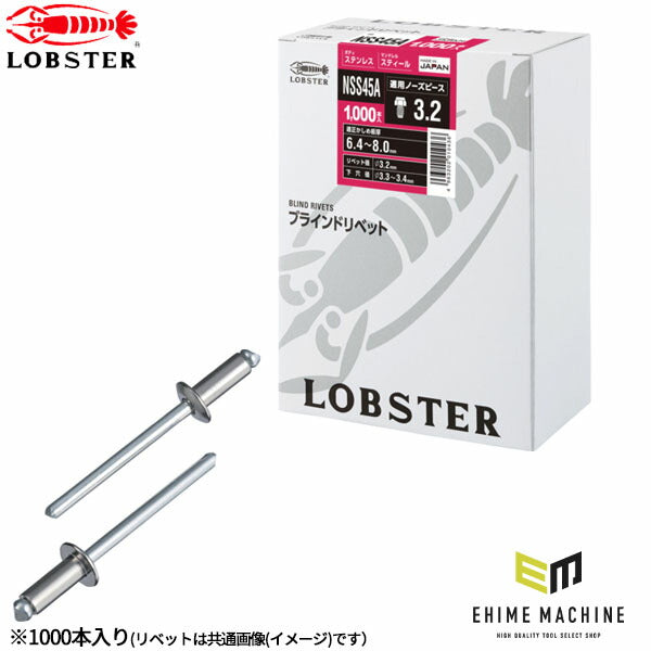 ロブテックス ブラインドリベット ステンレス/スティール 丸頭 4-5 1000本入 NSS45A (NSS45A)(4963202010436) LOBSTER エビ