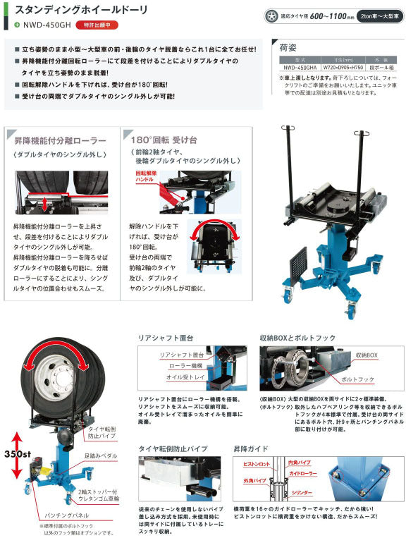 メーカー直送業者便] 長崎ジャッキ スタンディングホイールドーリー