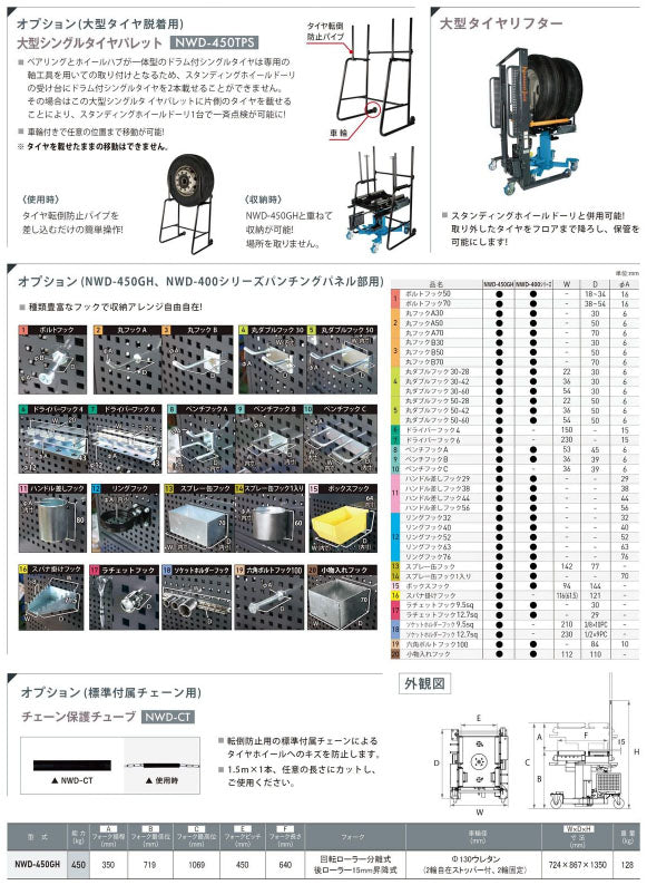 [メーカー直送業者便] 長崎ジャッキ スタンディングホイールドーリー ハイブリッド式 NWD-450GH (4940995845056) NAGASAKI JACK