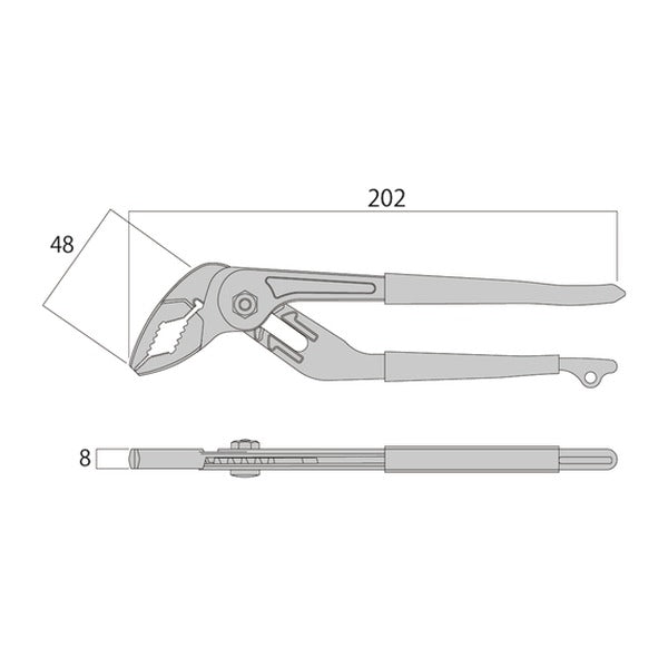 フジ矢 超軽量ウォーターポンププライヤー(黒金) (130-200-BG)(4952520853047) FUJIYA 工具