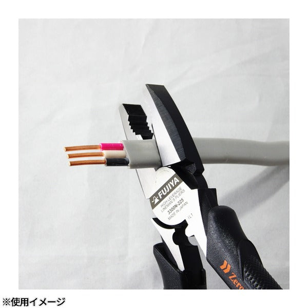 フジ矢 電工職人偏芯ペンチ Zero Black 全長232mm (3300N-225)(4952520030912) FUJIYA 工具