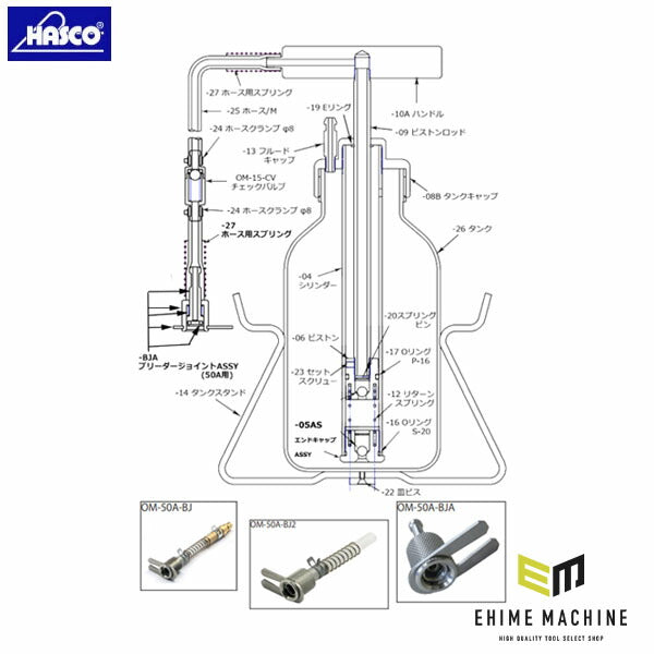 ハスコー ホースクランプ φ8 ワンマンブリーダー逆送式OM-50A用 補修部品 OM-50A-24 (4940995564421) HASCO