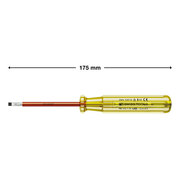 日本正規品 PBスイスツールズ 検電ドライバーLED AC100V-250V (175.1-75LEDCN)(7610733298921)